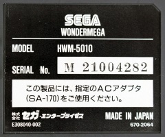 SEGA Wondermega technical info, HWM-5000, RG-M1, RG-M2, Wondermega